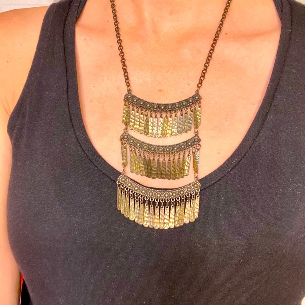 Tiered boho statement necklace